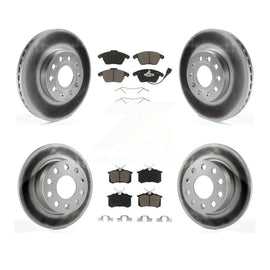 Front Rear Coated Disc Brake Rotor & Ceramic Pad Kit For Volkswagen Jetta Beetle