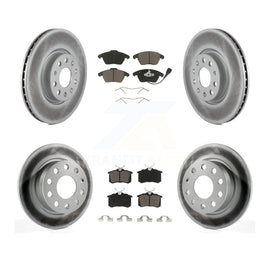 Front Rear Coated Disc Brake Rotor & Ceramic Pad Kit For Volkswagen Jetta Beetle