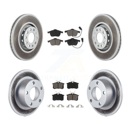 Front Rear Coated Disc Brake Rotors And Ceramic Pads Kit For Audi A6