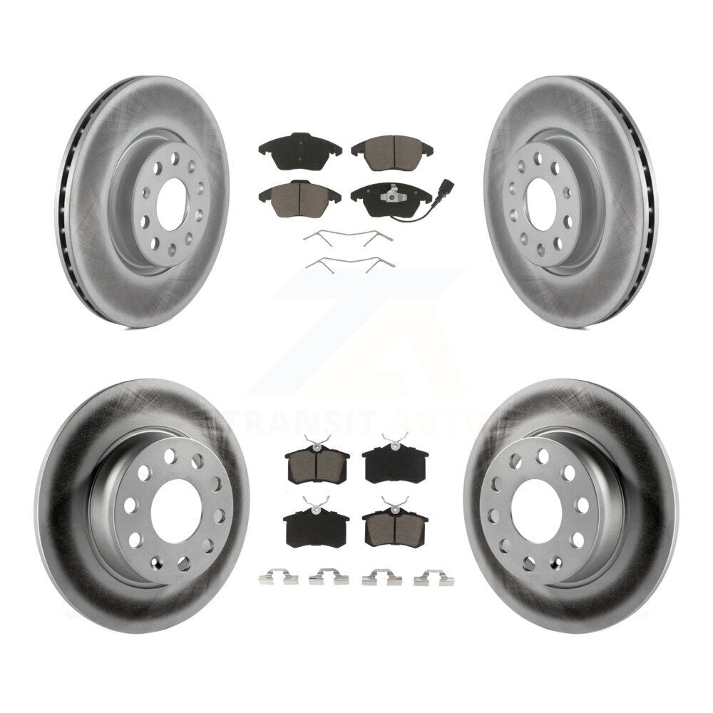 Front Rear Coat Brake Rotors Ceramic Pad Kit For 14 Volkswagen Beetle R-Line/GSR