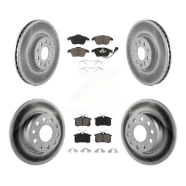 Front Rear Coat Brake Rotors Ceramic Pad Kit For 14 Volkswagen Beetle R-Line/GSR
