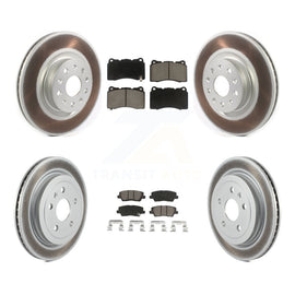 Front Rear Coated Disc Brake Rotors And Ceramic Pads Kit For Cadillac CTS