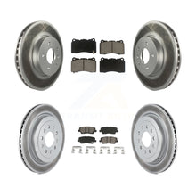 Charger l'image dans la galerie, Front Rear Coated Disc Brake Rotors And Ceramic Pads Kit For Cadillac ATS