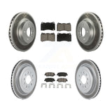 Front Rear Coated Disc Brake Rotors And Ceramic Pads Kit For Cadillac ATS