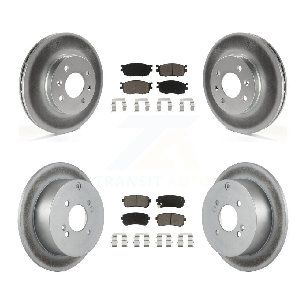 Front Rear Coat Disc Brake Rotor Ceramic Pad Kit For Hyundai Accent Kia Rio Rio5