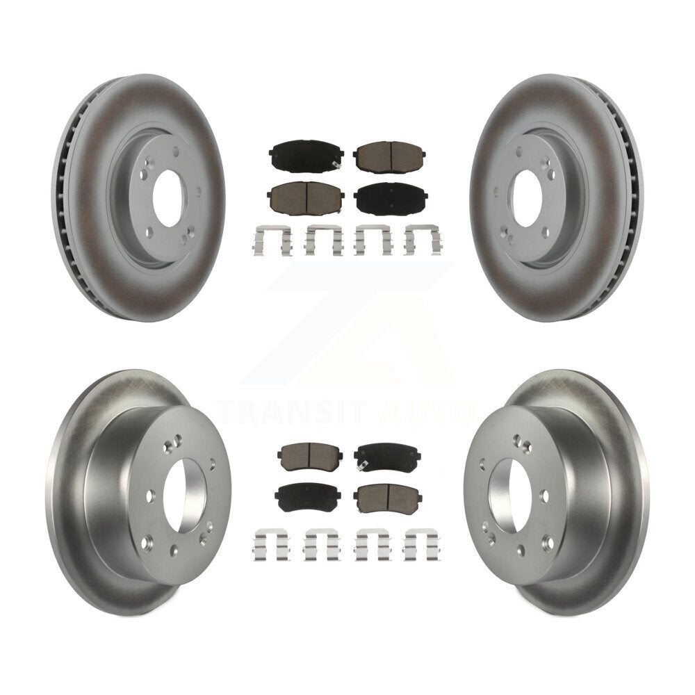 Front Rear Coated Disc Brake Rotor And Ceramic Pad Kit For Kia Forte Koup Forte5