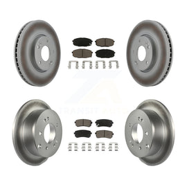 Front Rear Coated Disc Brake Rotor And Ceramic Pad Kit For Kia Forte Koup Forte5