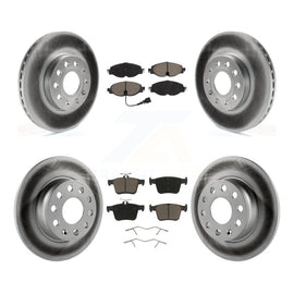 Front Rear Coat Disc Brake Rotors Ceramic Pad Kit For Audi A3 Quattro Volkswagen