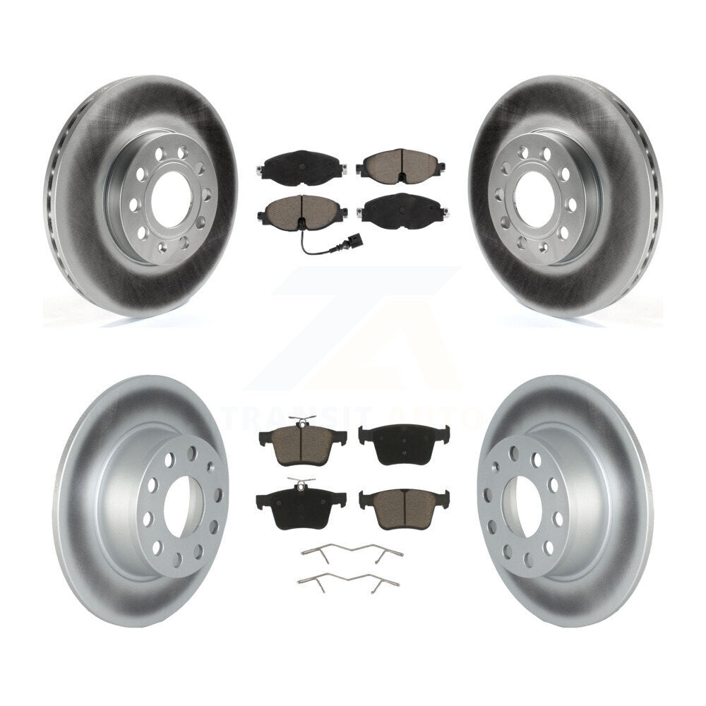 Front Rear Coated Disc Brake Rotor And Ceramic Pad Kit For Volkswagen Jetta Taos