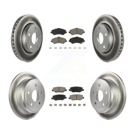 Front Rear Coated Disc Brake Rotors And Ceramic Pads Kit For Jeep Wrangler JK