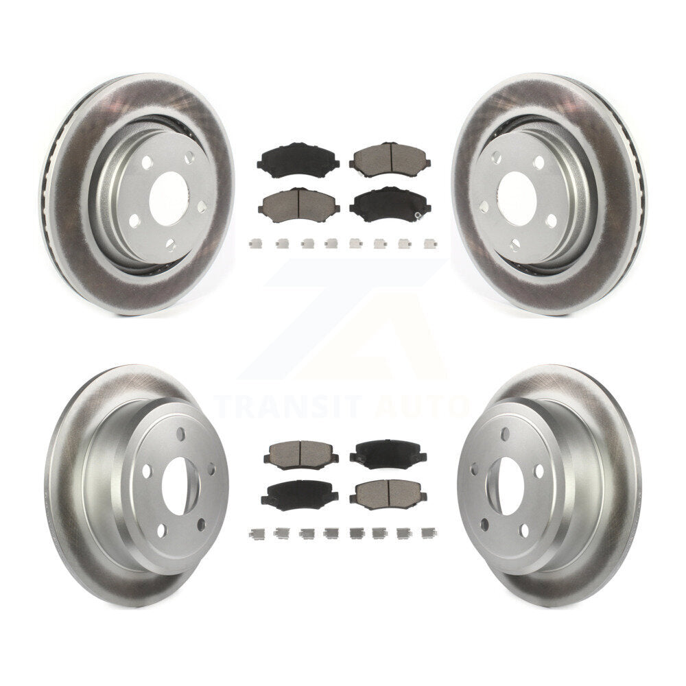 Front Rear Coated Disc Brake Rotors And Ceramic Pads Kit For Jeep Wrangler JK