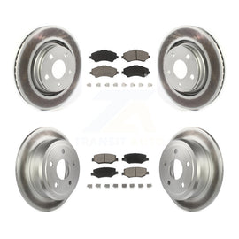 Front Rear Coated Disc Brake Rotors And Ceramic Pads Kit For Jeep Wrangler JK