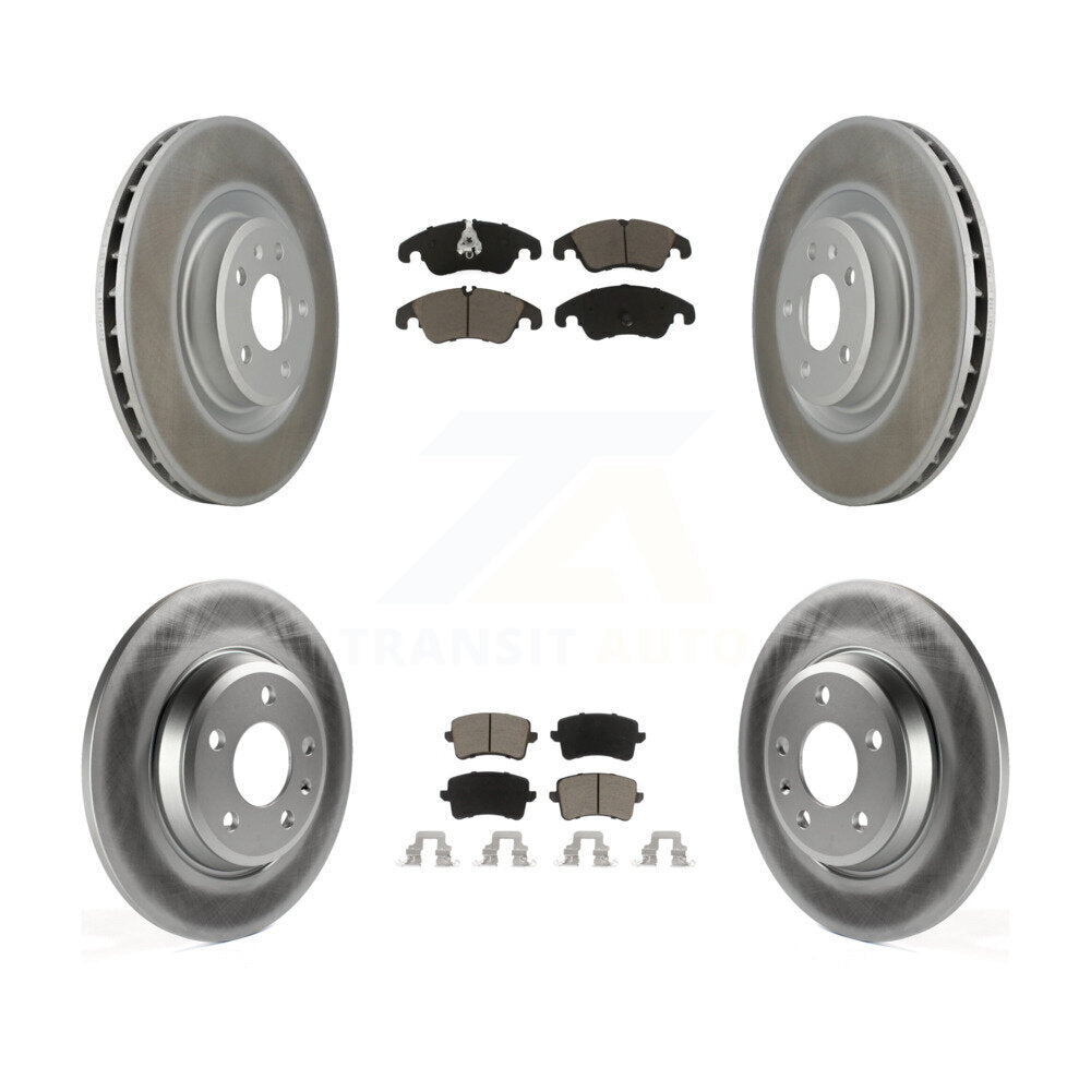 Front Rear Coated Disc Brake Rotors And Ceramic Pads Kit For Audi Q5