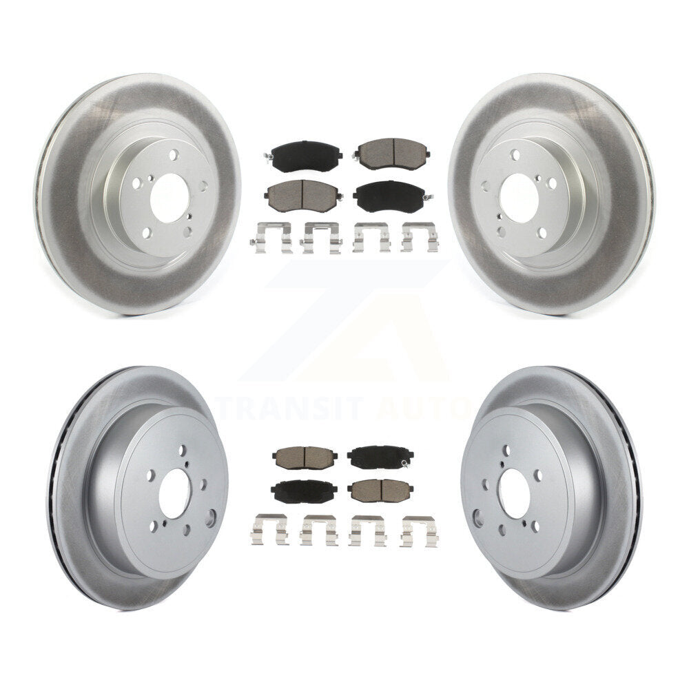 Front Rear Coated Disc Brake Rotors And Ceramic Pad Kit For Toyota 86 Subaru BRZ