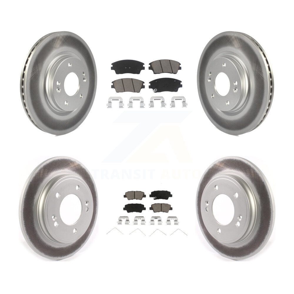 [Front+Rear] 2017-2020 Hyundai Elantra 1.6L Premium Coated Rotors & Ceramic Pads Brake Kit For Max Braking
