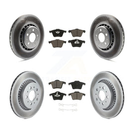 Front Rear Coated Disc Brake Rotors And Ceramic Pads Kit For Volvo XC90