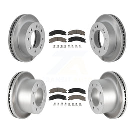 Front Rear Coat Brake Rotors Ceramic Pad Kit For Chevrolet Silverado 3500 HD GMC