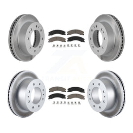 Front Rear Coat Brake Rotors Ceramic Pad Kit For Chevrolet Silverado 2500 HD GMC