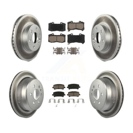 Front Rear Coated Brake Rotors Ceramic Pad Kit For Chevrolet Colorado GMC Canyon