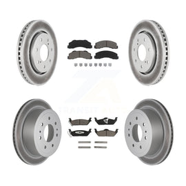 Front Rear Coated Brake Rotor & Ceramic Pad Kit For Ford F-150 With 7 Lug Wheels
