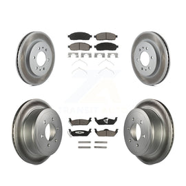 Front Rear Coat Brake Rotors Ceramic Pad Kit For 09 Ford F-150 With 6 Lug Wheels