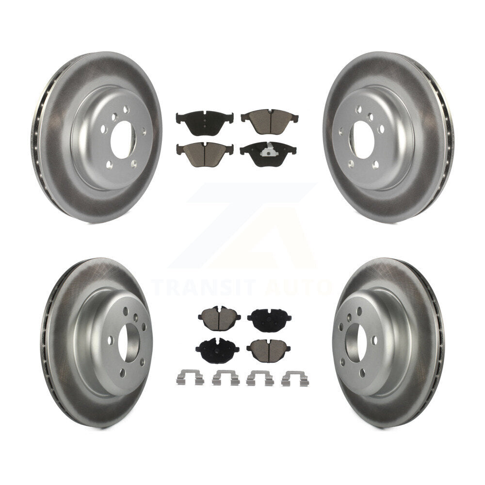 Front Rear Coated Disc Brake Rotors & Ceramic Pad Kit For BMW 535i xDrive 535d 5