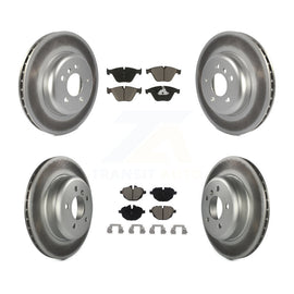 Front Rear Coated Disc Brake Rotors & Ceramic Pad Kit For BMW 535i xDrive 535d 5