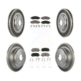 Front Rear Coated Disc Brake Rotor Ceramic Pad Kit For Honda Pilot Acura MDX ZDX