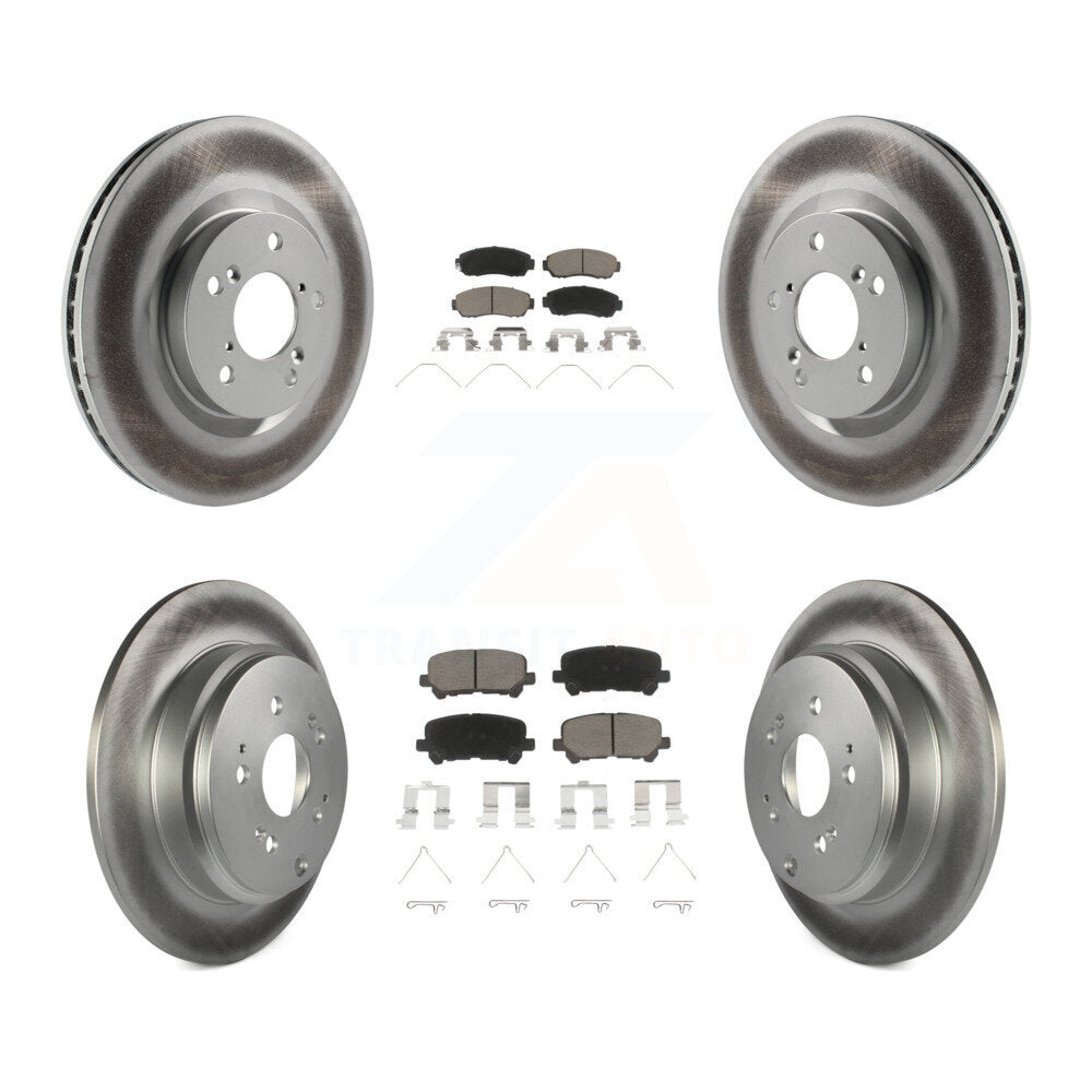 [Front+Rear] 2011-2014 Honda Odyssey Premium Coated Rotors & Ceramic Pads Brake Kit For Max Braking