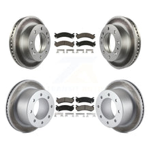 Charger l'image dans la galerie, Front Rear Coated Disc Brake Rotor &amp; Ceramic Pad Kit For GMC Sierra 3500 Classic