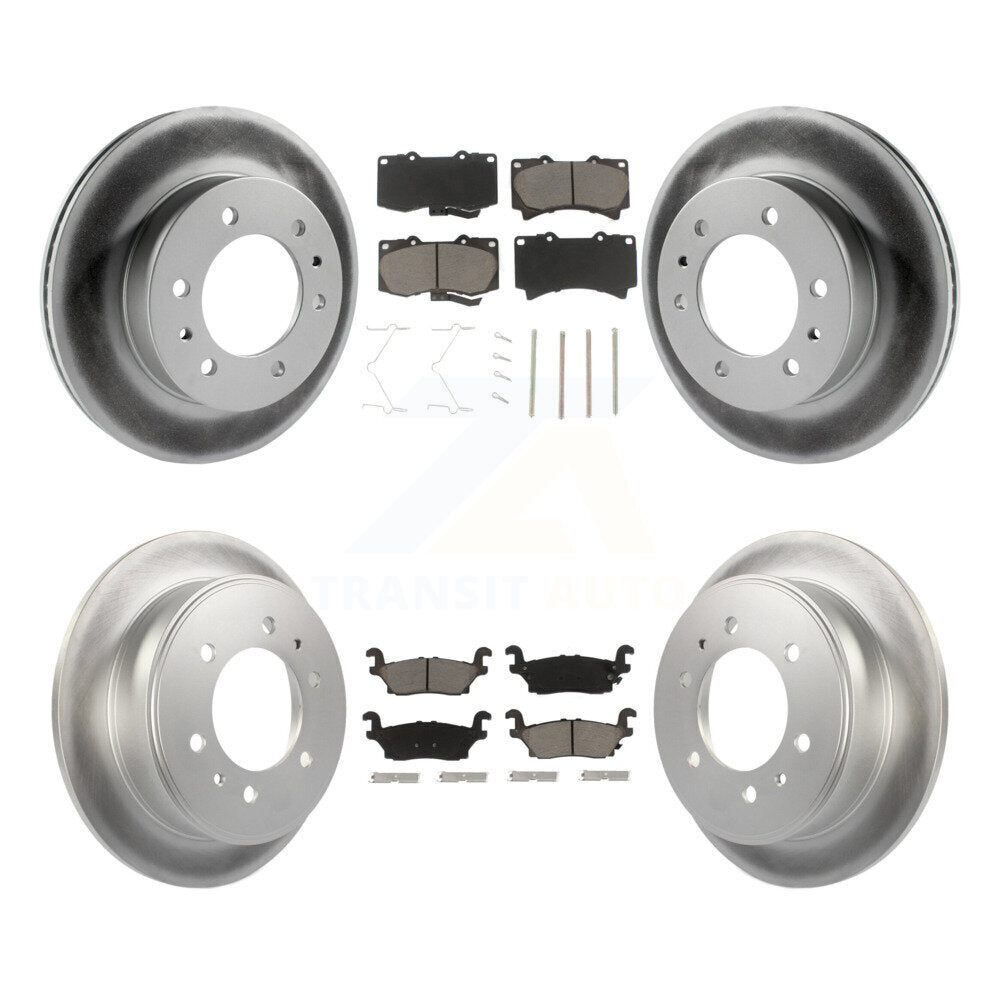 Front Rear Coated Disc Brake Rotors And Ceramic Pads Kit For Hummer H3 H3T