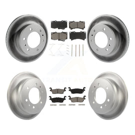 Front Rear Coated Disc Brake Rotors And Ceramic Pads Kit For Hummer H3 H3T