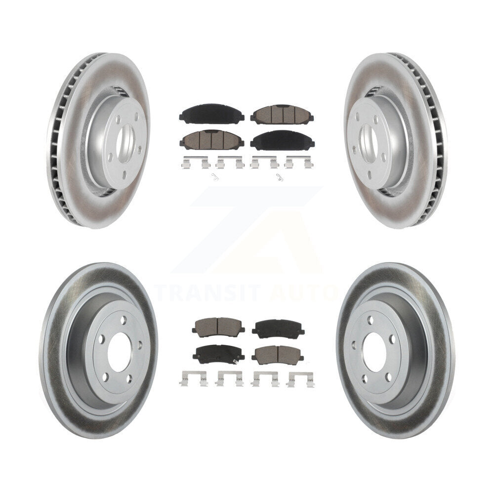 Front Rear Coated Disc Brake Rotors And Ceramic Pads Kit For Ford Mustang