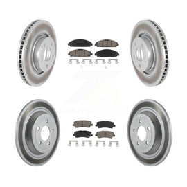 Front Rear Coated Disc Brake Rotors And Ceramic Pads Kit For Ford Mustang