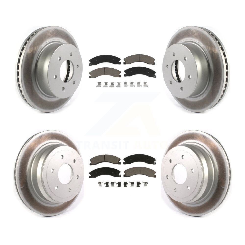 [Front+Rear] 2016-2022 Nissan TITAN XD Premium Coated Rotors & Ceramic Pads Brake Kit For Max Braking