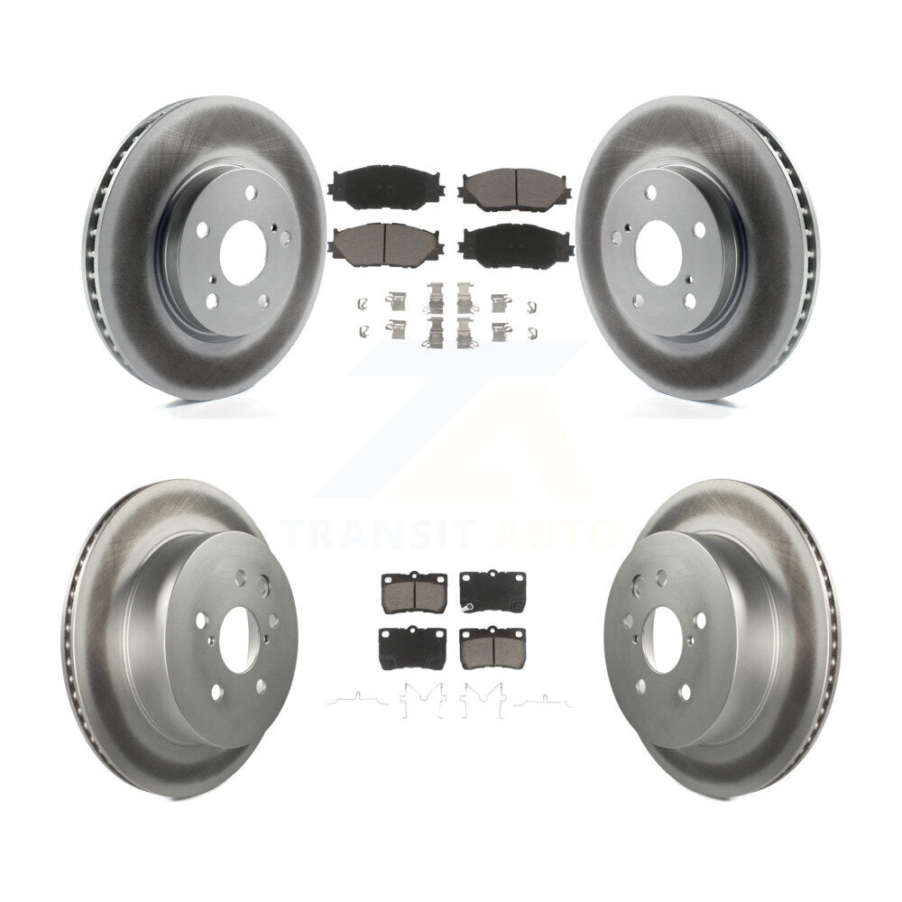 [Front+Rear] 2010-2013 Lexus IS250 C Premium Coated Rotors & Ceramic Pads Brake Kit For Max Braking