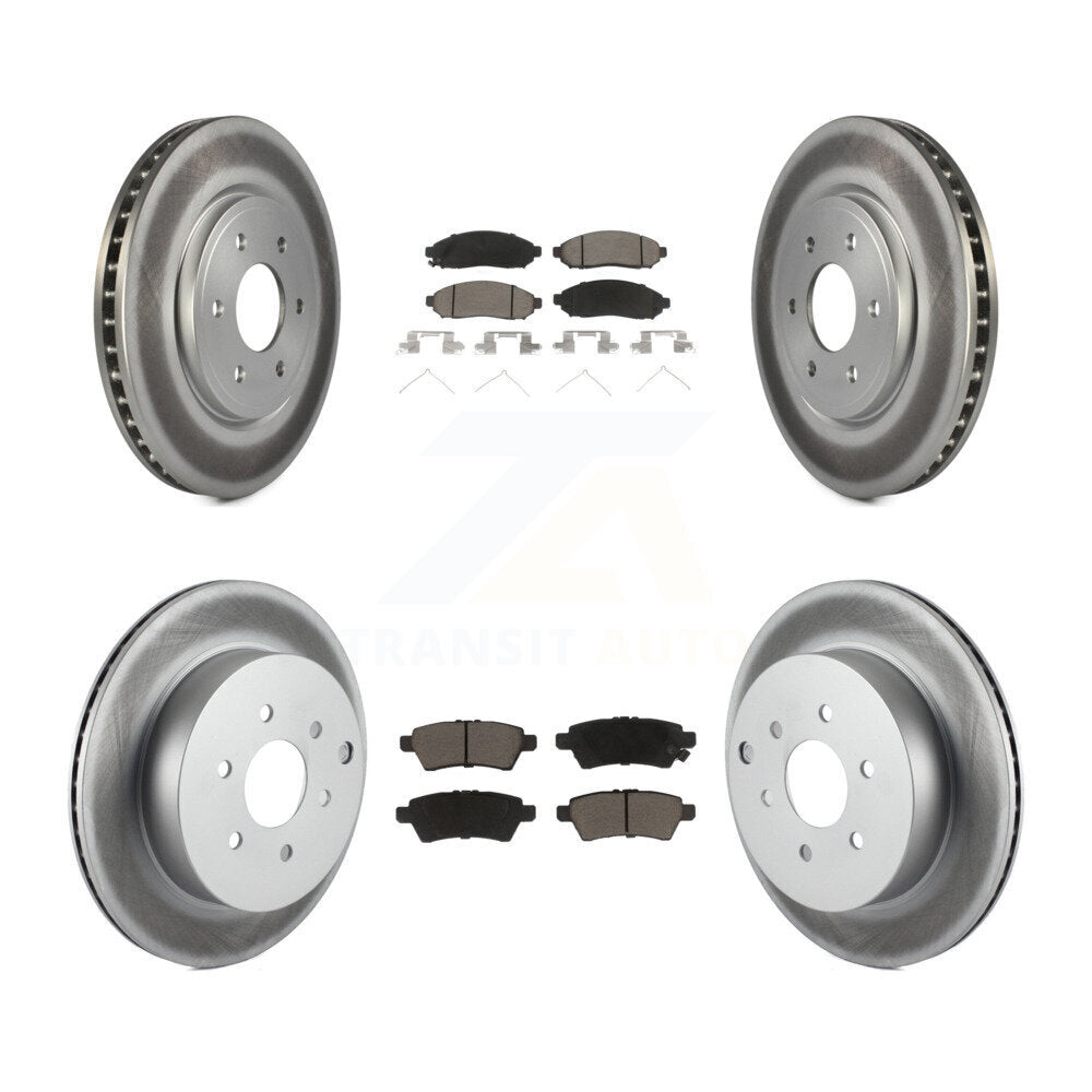 Front Rear Coated Disc Brake Rotors And Ceramic Pads Kit For Nissan Pathfinder