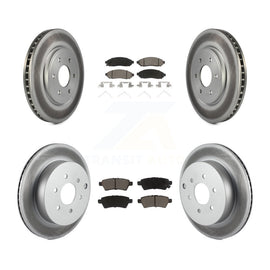 Front Rear Coated Disc Brake Rotors And Ceramic Pads Kit For Nissan Pathfinder