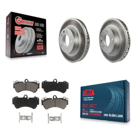 Front Coated Brake Rotors Ceramic Pad Kit For Porsche Cayenne Volkswagen Touareg