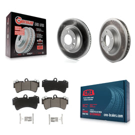 Front Coated Brake Rotors Ceramic Pad Kit For Audi Q7 Porsche Cayenne Volkswagen