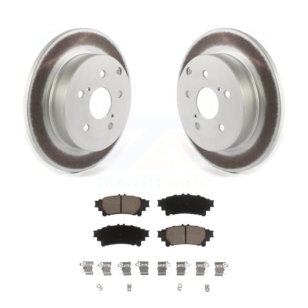 Rear Coated Disc Brake Rotors And Ceramic Pads Kit For Toyota Prius V Mirai