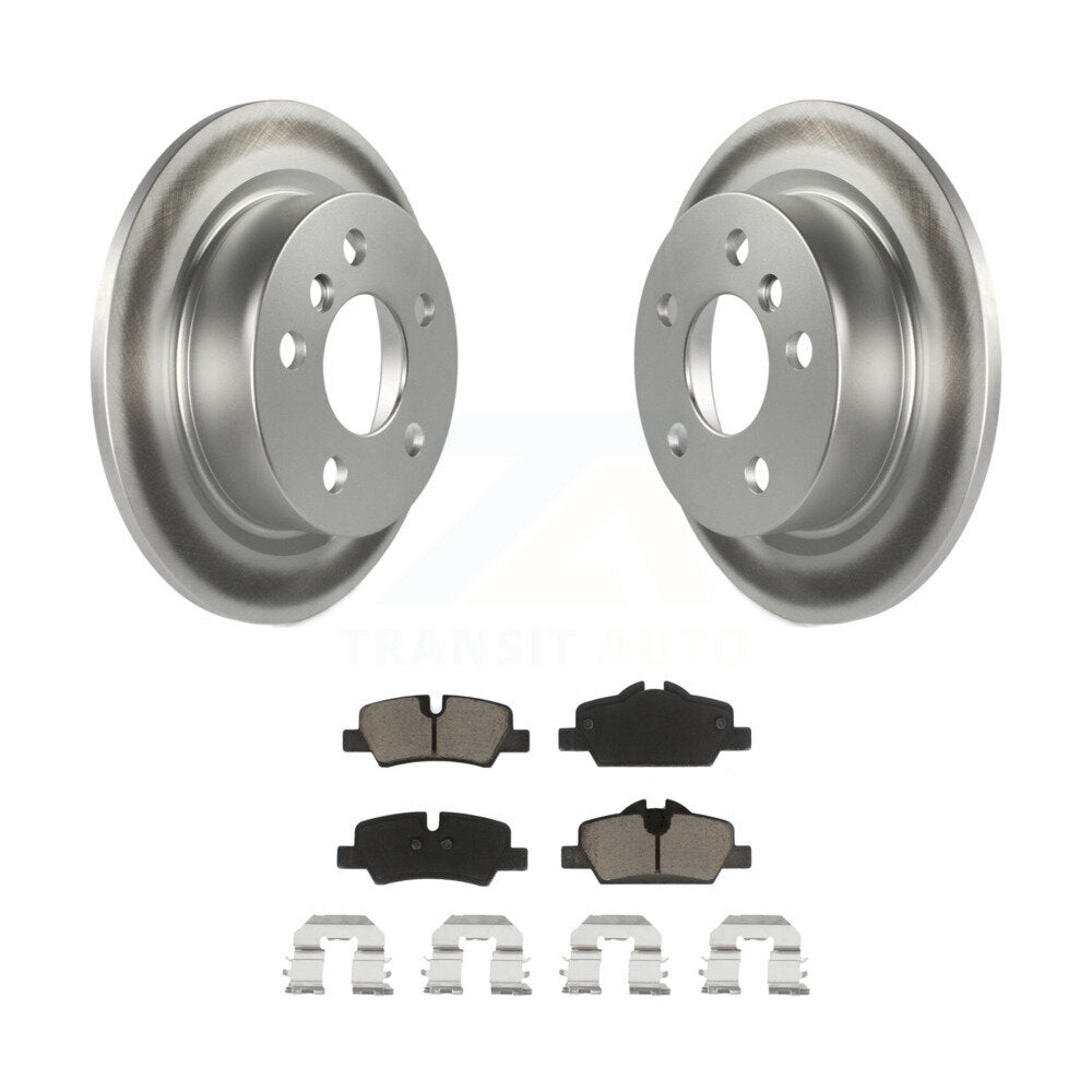 Rear Coated Disc Brake Rotors And Ceramic Pads Kit For Mini Cooper