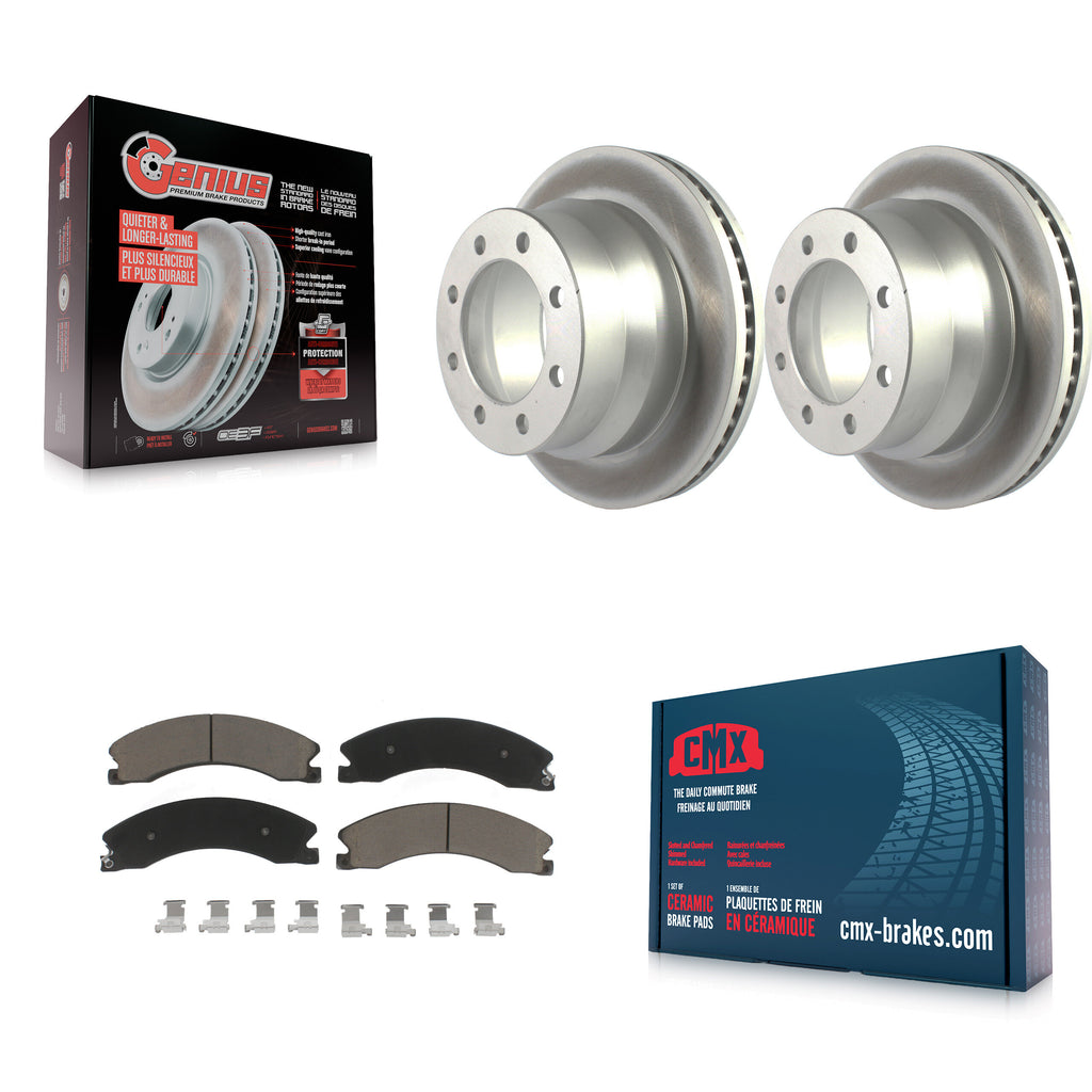 Rear Coat Brake Rotor Ceramic Pad Kit For Chevrolet Express 3500 GMC Savana 4500