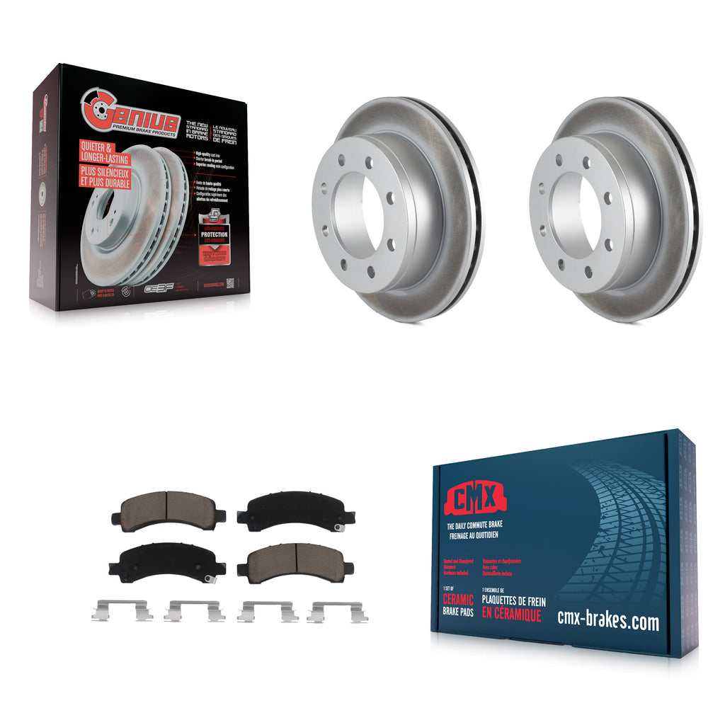 Rear Coat Brake Rotor Ceramic Pad Kit For Chevrolet Express 3500 2500 GMC Savana