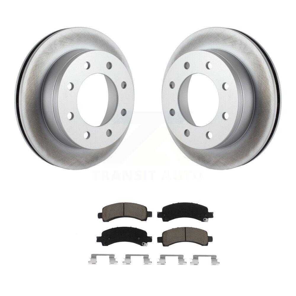 Rear Coat Brake Rotor Ceramic Pad Kit For Chevrolet Express 2500 GMC 3500 Savana