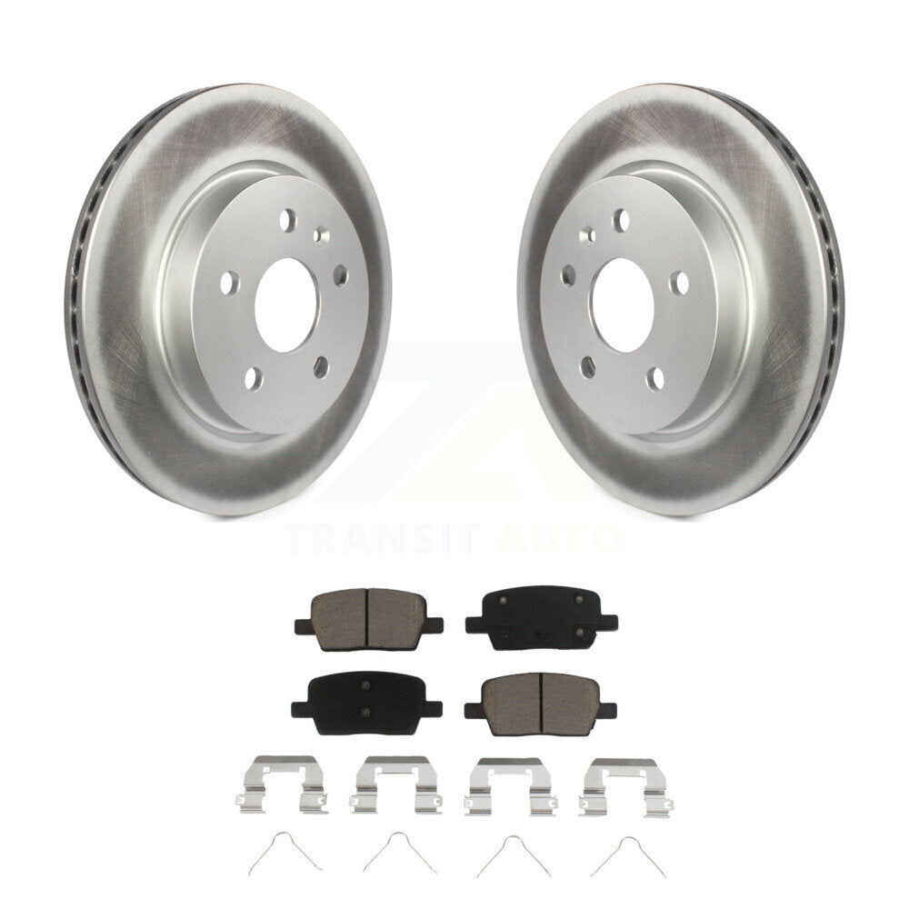 Rear Coated Disc Brake Rotor & Ceramic Pad Kit For Chevrolet Camaro Cadillac CT6