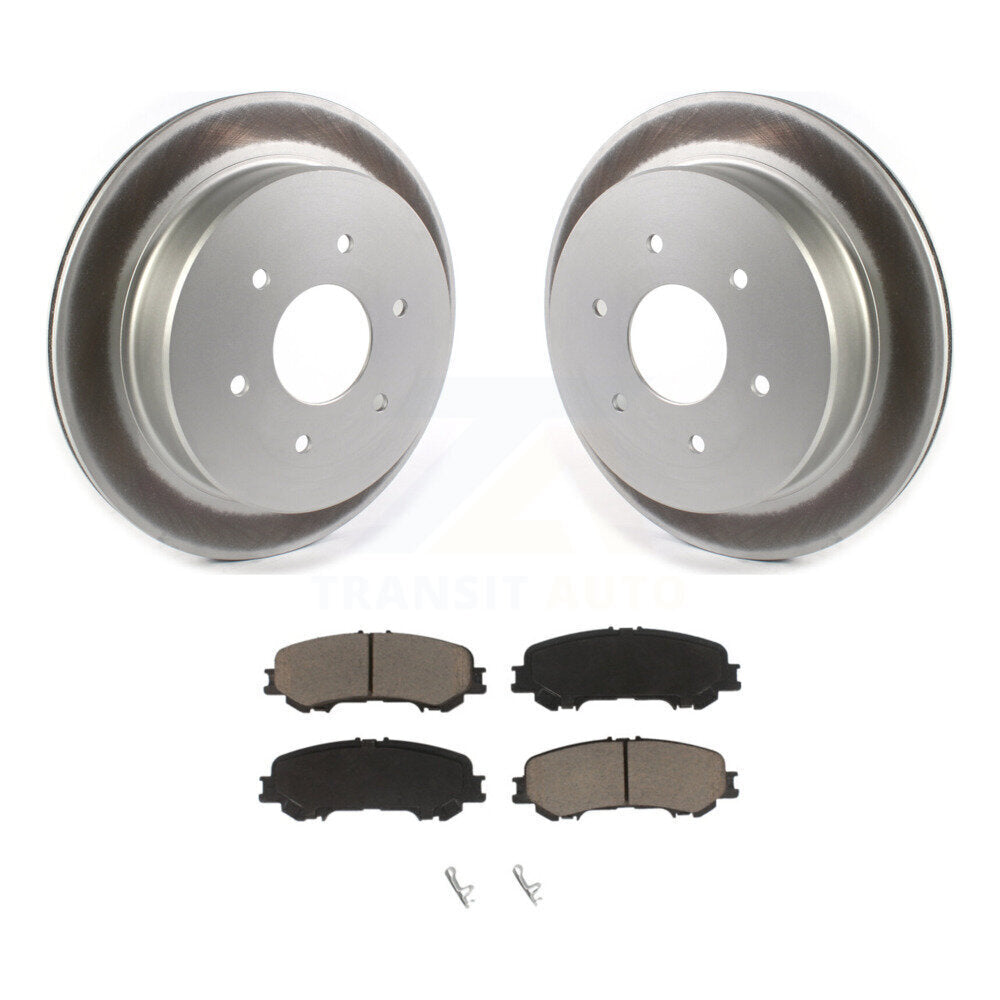 Rear Coated Disc Brake Rotors And Ceramic Pads Kit For 2017-2022 Nissan TITAN