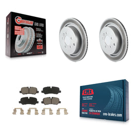 Rear Coated Disc Brake Rotors Ceramic Pad Kit For Land Rover Range Sport LR4 LR3