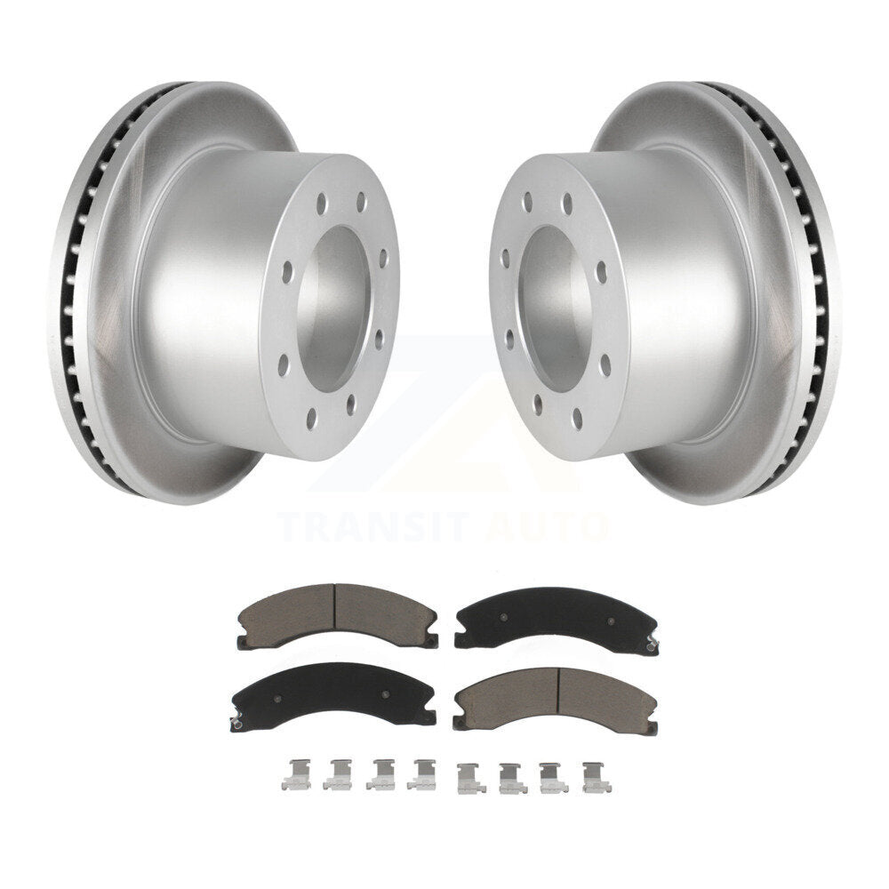 Rear Coat Brake Rotor Ceramic Pad Kit For Chevrolet Silverado 3500 HD GMC Sierra