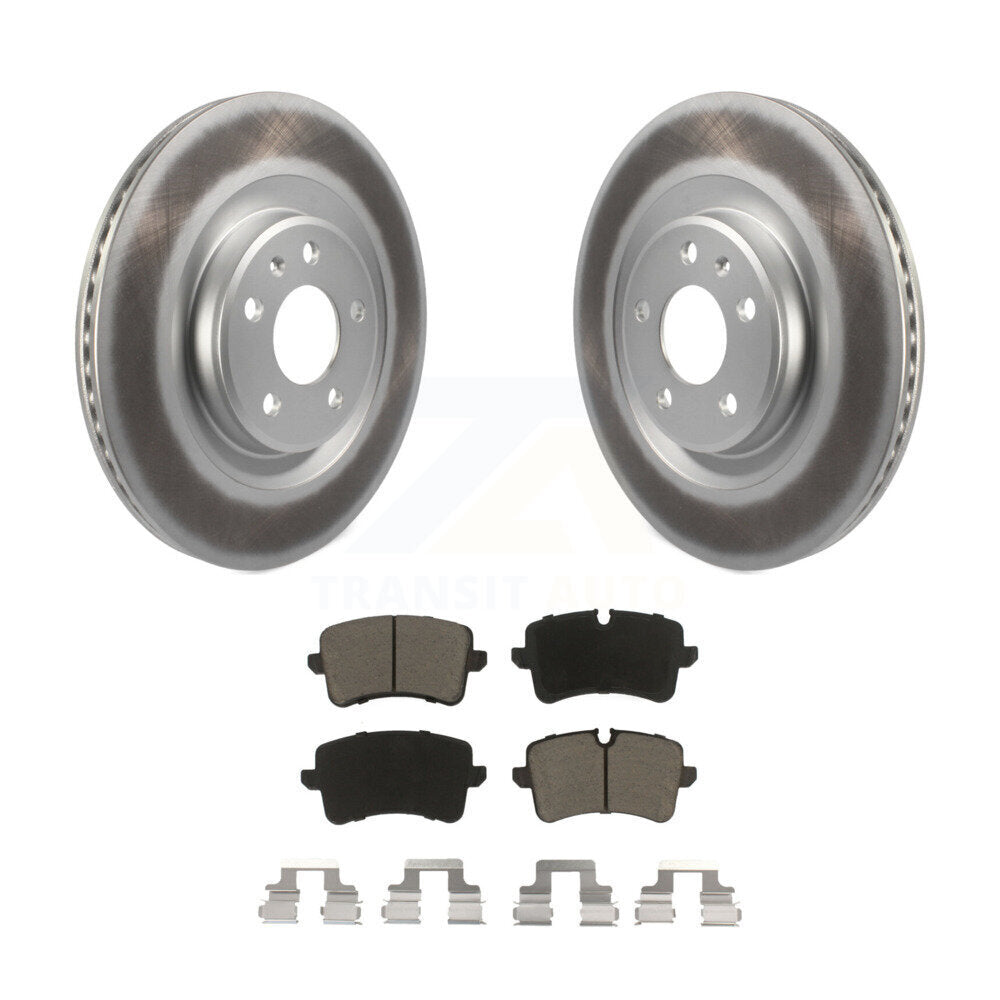 Rear Coated Brake Rotors Ceramic Pad Kit For Audi A6 Quattro A7 Porsche Macan A8